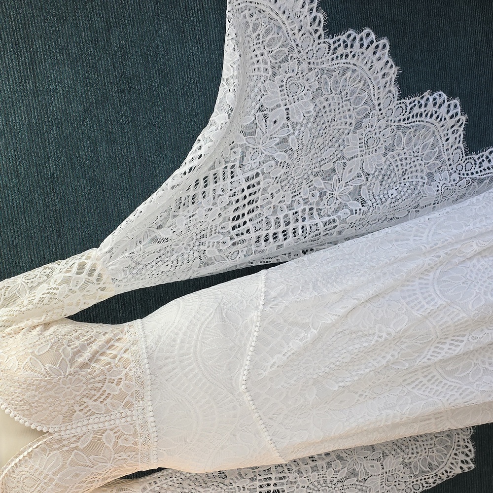Bohemian Bell Sleeve Wedding Dress - Picture 9 of 16